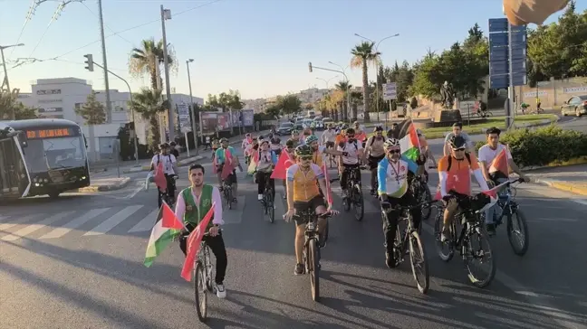 Şanlıurfa'da İsrail'in Gazze'ye saldırılarını protesto etmek amacıyla bisiklet turu düzenlendi