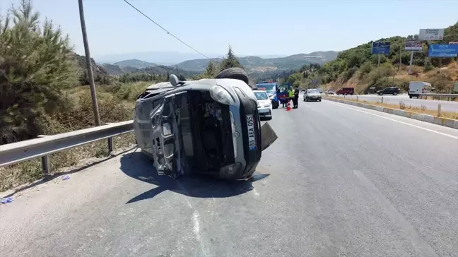 Söke'de kaza: Otomobil takla attı, 4 kişi yaralandı