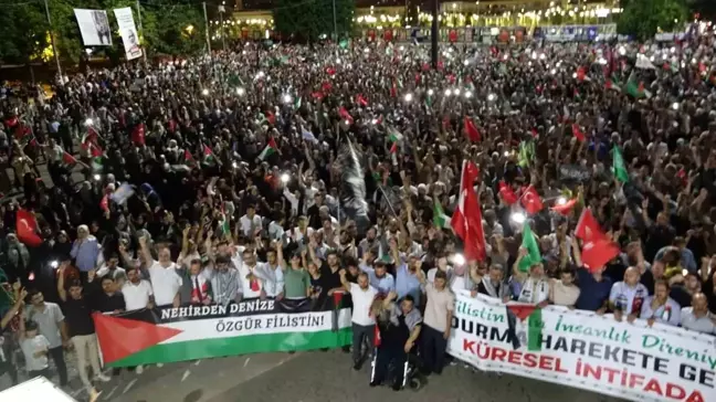 Gaziantep'te İsrail saldırılarını ve İsmail Heniyye'ye düzenlenen suikastı protesto