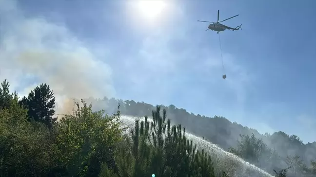 Kütahya'da Ormanlık Alanda Çıkan Yangın Kontrol Altına Alınmaya Çalışılıyor