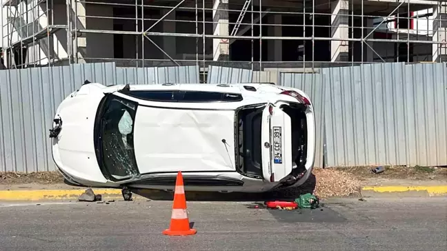 Kocaeli'de vince çarparak takla atan otomobilde sürücü burnu bile kanamadan kurtuldu