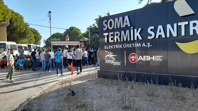 Soma'da Termik Santral İşçileri Oturma Eylemi Yaptı