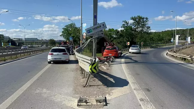 Pendik-Sabiha Gökçen bağlantı yolu üzerinde kaza: Sürücü ve yolcu yaralandı