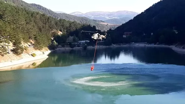 Bolu'daki orman yangınına havadan müdahale yeniden başladı