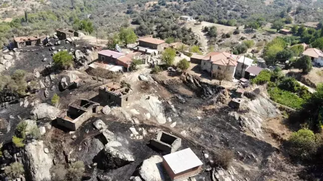 Muğla'da çıkan orman yangınında evler zor kurtarıldı