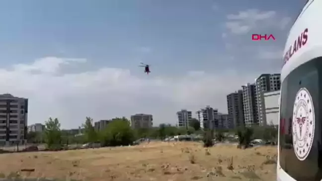 Diyarbakır'da araç çarpması sonucu yaralanan yaşlı kadın ambulans helikopterle hastaneye sevk edildi