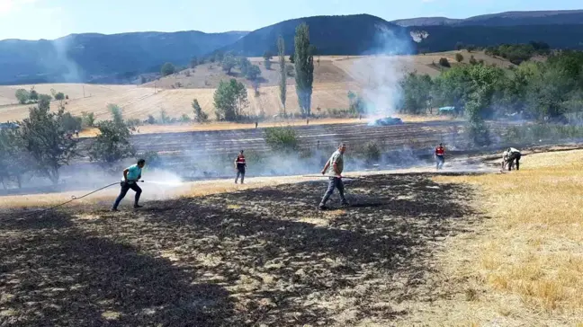 Bolu'da çıkan yangın tarlaya sıçradı