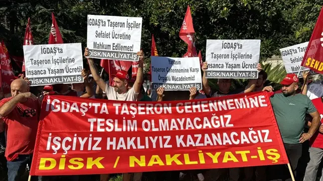 İGDAŞ'ta taşeron işçileri zam ve kadro talepleriyle eylem yaptı