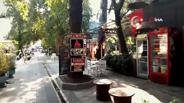 Muğla'da bir kafede tüp patlaması sonucu yangın çıktı