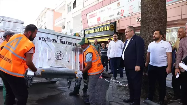 Keçiören Belediyesi Giresun Caddesi'ne İlk Çöp Konteynerlerini Yerleştirdi