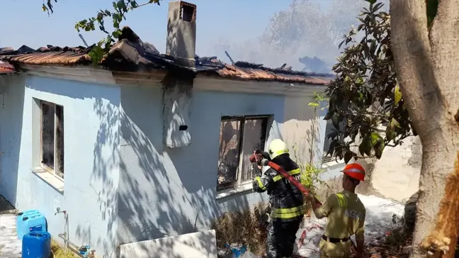 Muğla'da ormanlık alanda çıkan yangın evde hasara neden oldu