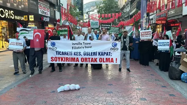 Karabük'te Filistin için Protesto Gösterisi