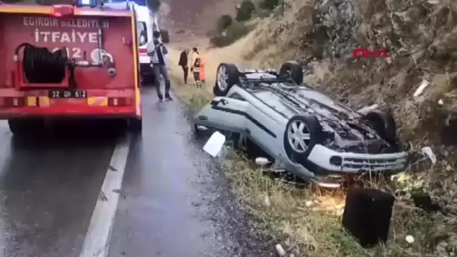 Eğirdir'de Takla Attı, Yaralı Yok