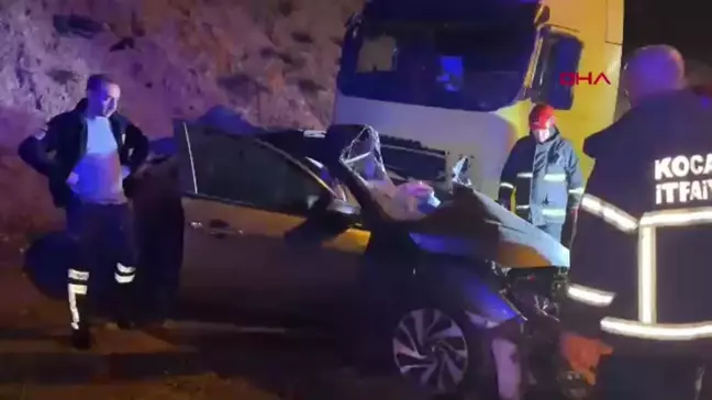 Kocaeli'de TIR'ın otomobile çarpması sonucu bir kişi hayatını kaybetti