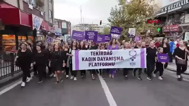 Tekirdağ'da Kadınlar Şiddeti Protesto Etti