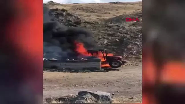 Kayseri'de Arazide Yangın: Traktör Kullanılamaz Hale Geldi