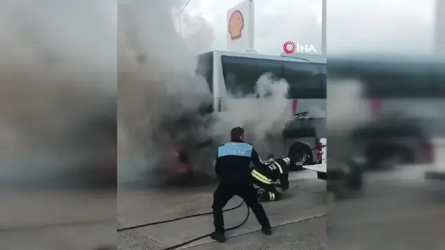 Tekirdağ'da Yolcu Otobüsünde Yangın