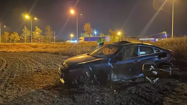 Eskişehir'de Otomobil Devrildi, Sürücü Hastaneye Kaldırıldı