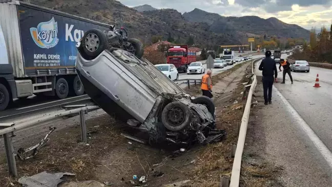 Kırıkkale'de Takla Atan Otomobilde Bir Yaralı