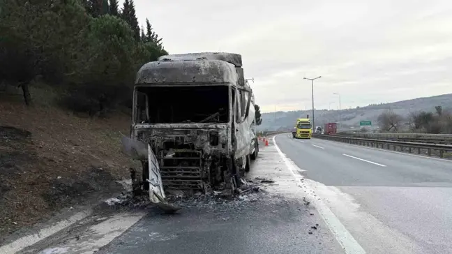 Anadolu Otoyolu'nda Tır Yangını: Kabin Kısmı Küle Döndü