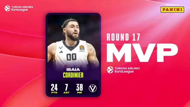 Euroleague Haftanın MVP'si Isaia Cordinier Oldu