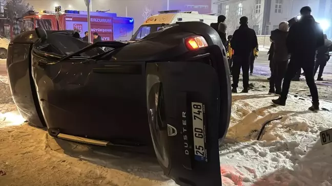 Erzurum'da Trafik Kazası: 1 Yaralı