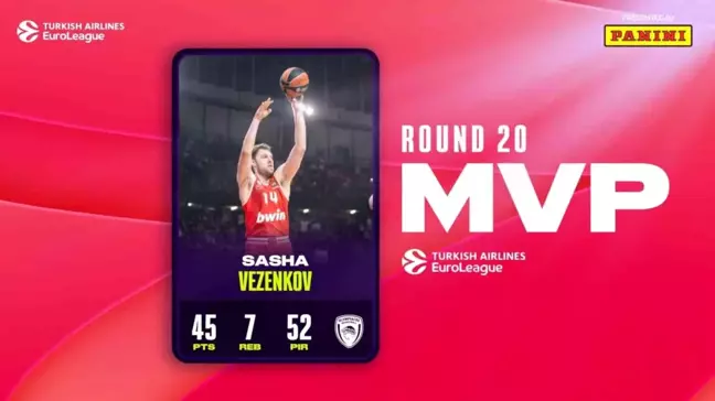 Sasha Vezenkov, Euroleague'de Haftanın MVP'si Oldu