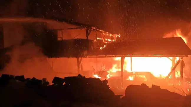 Kastamonu'da Garajda Çıkan Yangın Ev ve Araçları Vurdu