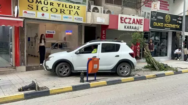 Hatay'da Fren Yerine Gaza Basan Sürücü Kaldırıma Çıktı
