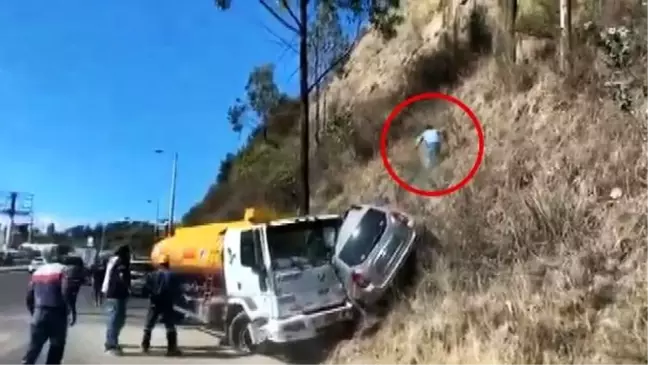 Kaza sonrası tepeye tırmanarak kaçmaya çalıştı