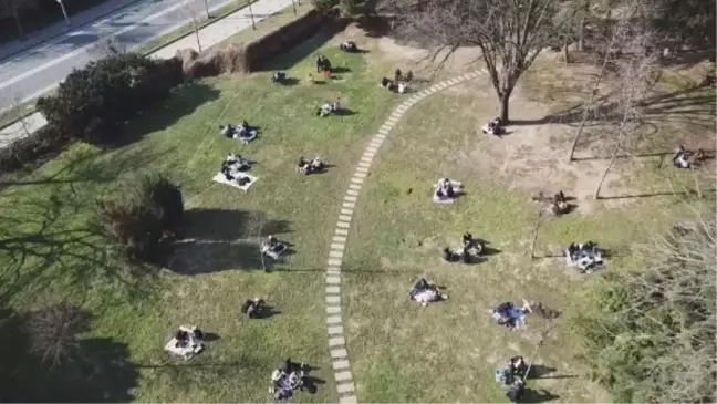 Maçka Parkı'nda güneşli hava yoğunluğu