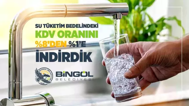 Bingöl Belediyesi su tüketim bedelindeki KDV oranını yüzde 1'e düşürdü