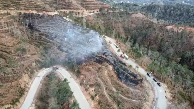 6 yıl önce çıkan yangında zarar gören Çamburnu'nda örtü yangını (2)