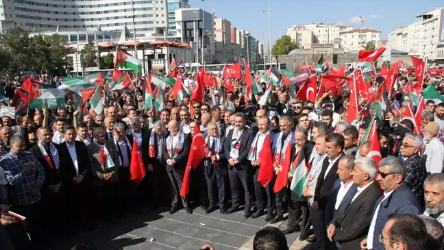 Kayseri'de İsrail'in Filistin'e yönelik saldırıları kınandı