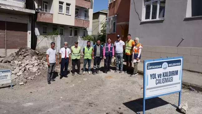 Trabzon'un Ortahisar ilçesindeki yollar tarihi dokuya uygun şekilde yenileniyor