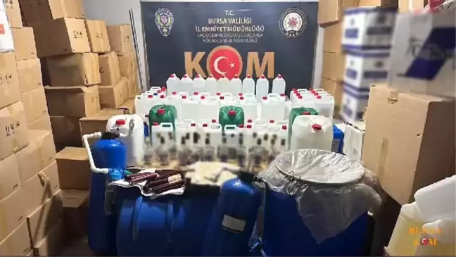 Bursa'da Sahte İçki Operasyonu: 4.735 Litre Etil Alkol Ele Geçirildi