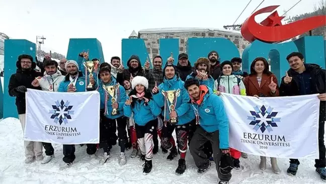 Erzurum Teknik Üniversitesi Kış Spor Oyunları'nda Şampiyonluk Yağmuruna Tutuldu