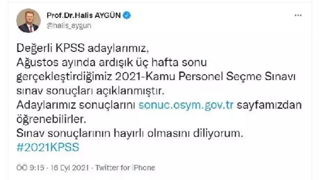 KPSS sonuçları açıklandı