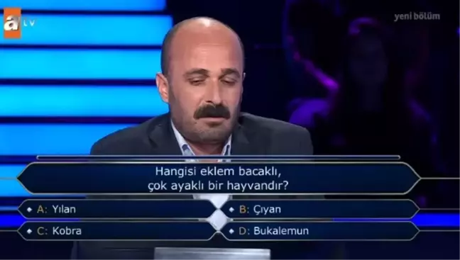 Hangisi eklem bacaklı, çok ayaklı bir hayvandır? Yılan Çıyan Kobra Bukalemun Kim Milyoner Olmak İster 27 Eylül sorusu cevabı nedir?