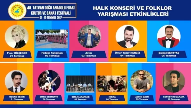 Tatvan'da 10 Gün Boyunca Ünlü Sanatçılar Sahne Alacak