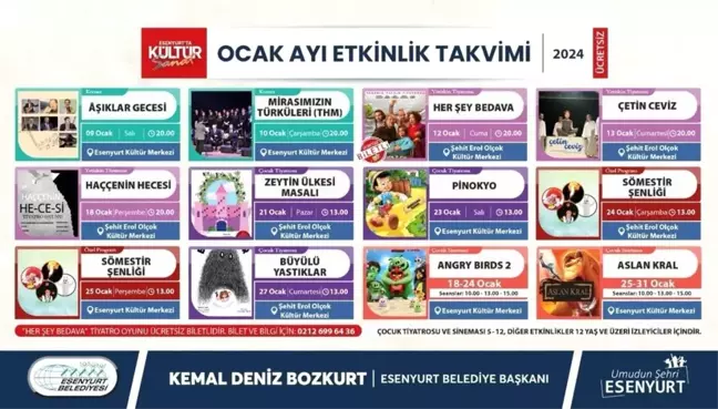 Esenyurt'ta kültür sanat dolu bir ocak ayı programı