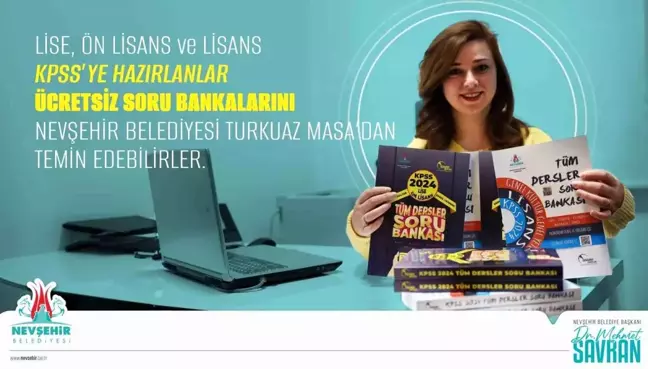Nevşehir Belediyesi KPSS'ye hazırlanan gençlere ücretsiz soru bankası dağıtıyor