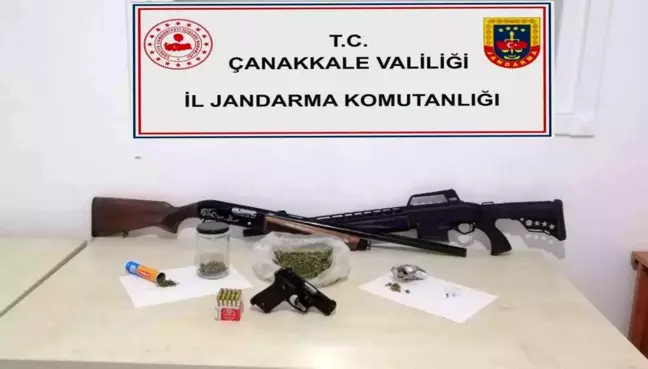 Çanakkale'de Jandarma Operasyonu: 110 Gram Esrar ve Silah Ele Geçirildi