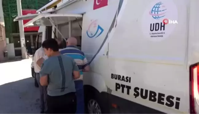 Uşak'ta PTT mobil araçlarla hizmeti vatandaşın ayağına götürüyor