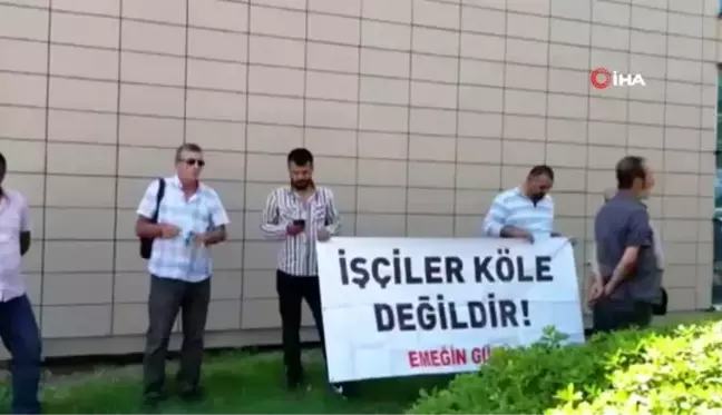 Belediye önünde eyleme gözaltı