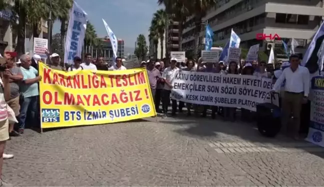 İzmir kesk'e bağlı sendikalardan memur zamları için iş bırakma eylemi