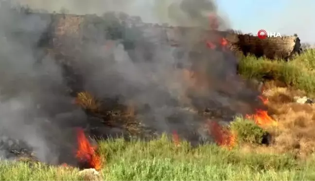 Perge Antik Kenti'ni tehdit eden yangın söndürüldü