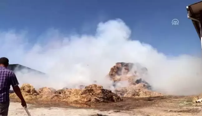 Elazığ'da 70 ton saman yandı