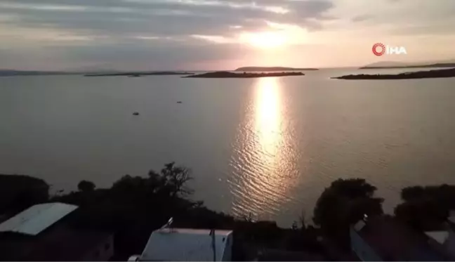 Gölyazı'da hazan mevsimi...Gün batımı drone ile görüntüledi