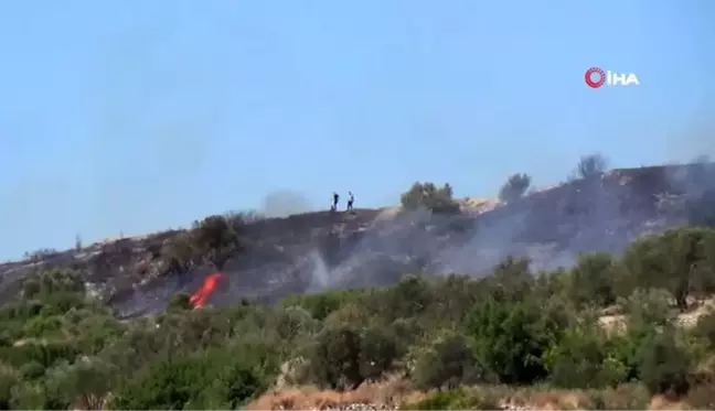 Kırsal alanda çıkan yangın Asi Nehri'nden alınan suyla yangını söndürüldü